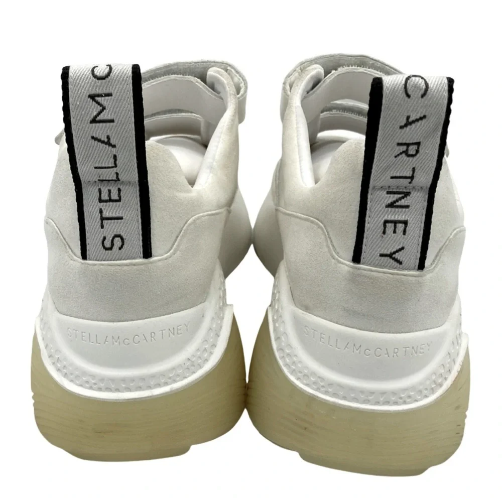 NWOB Stella McCartney White Beige Eclypse Touch Strap Sneakers - Sz 7